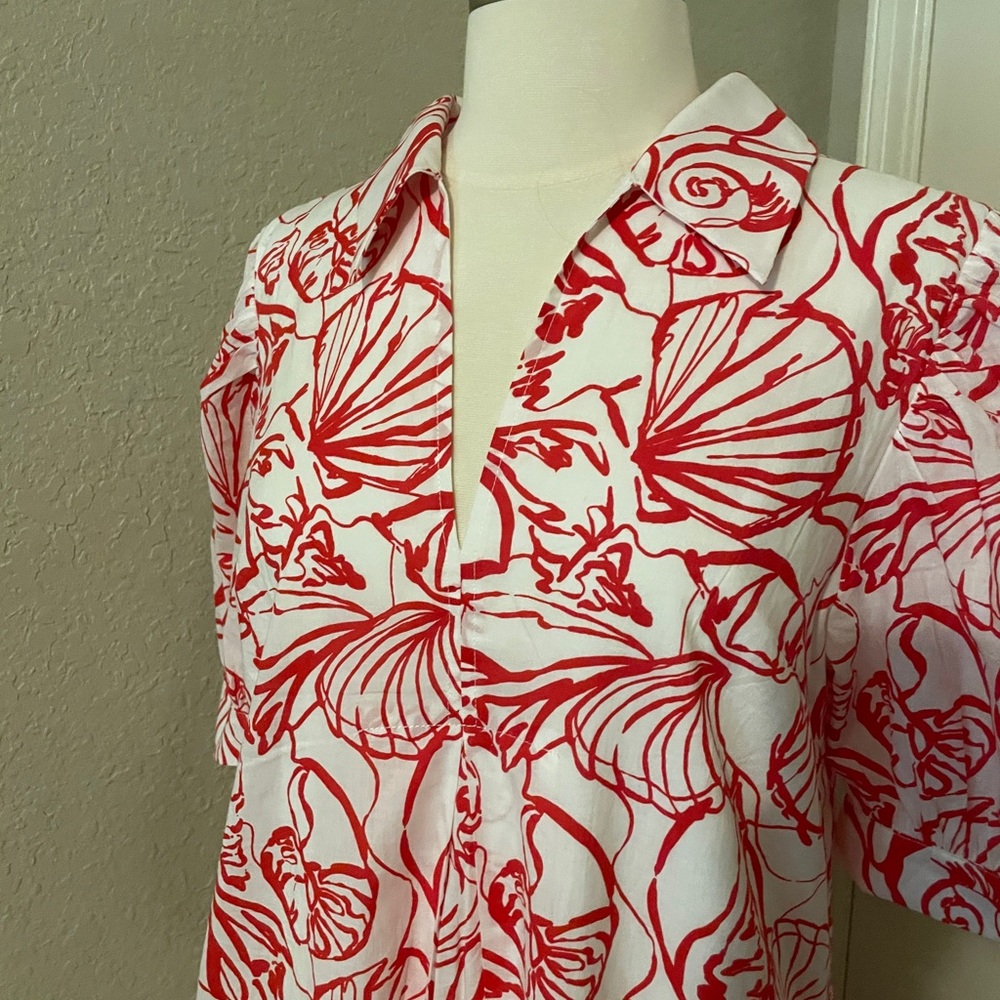 Elegant Red Seashell Maxi Dress - Picture 3 of 10